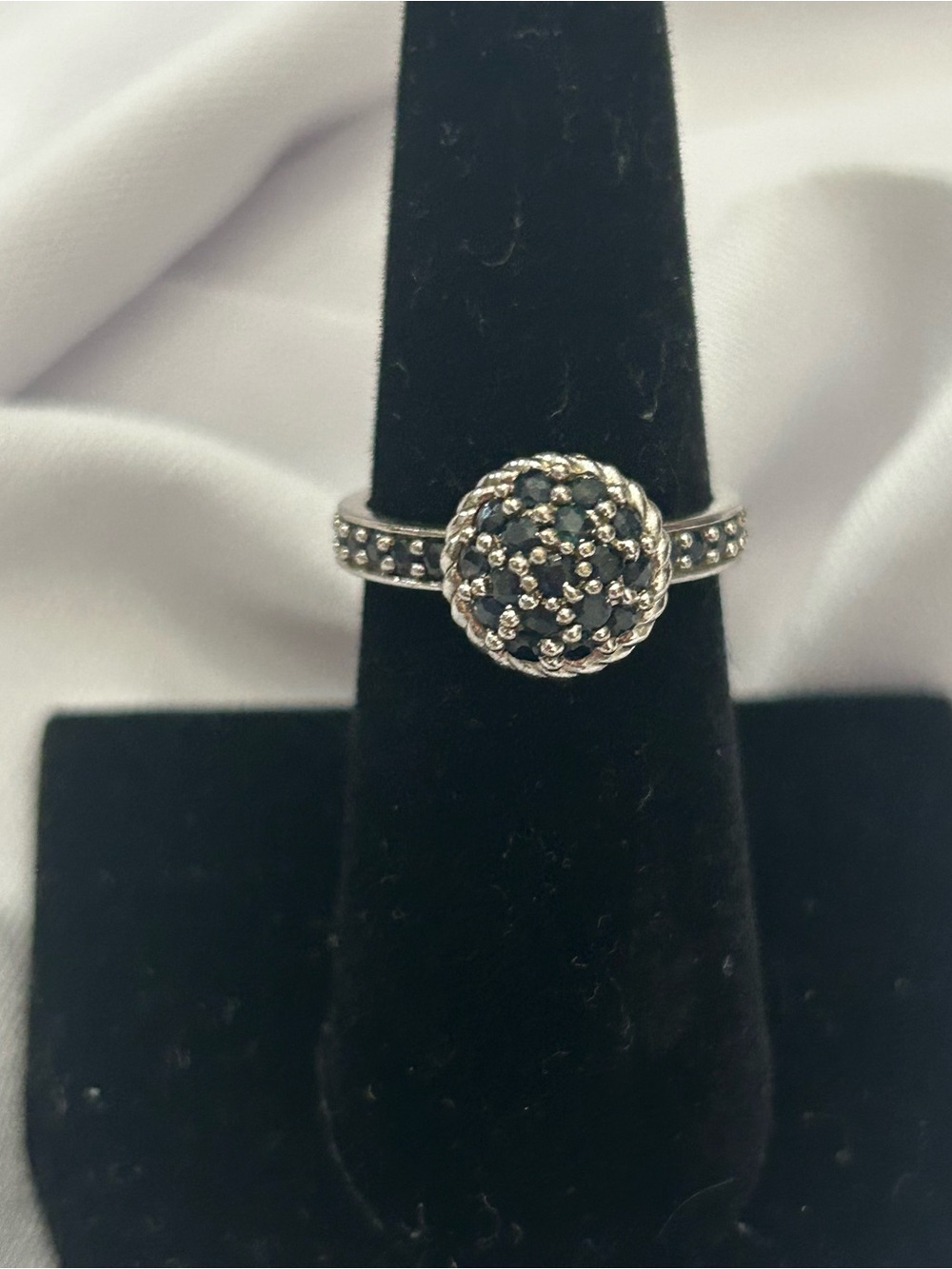 Judith Ripka Sterling Silver Blue Stone Ring Price is firm